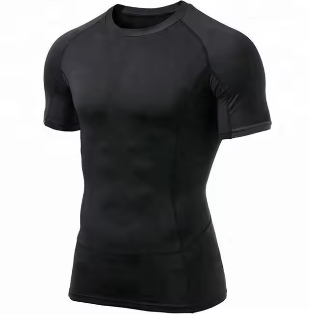 Men Short Sleeve Compression bjj mma Rash Guard